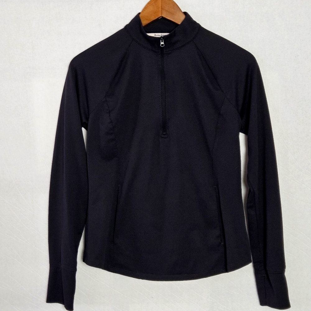 Tommy Bahama Womens Golf Half Zip Performance Black Jacket UPF50 Medium